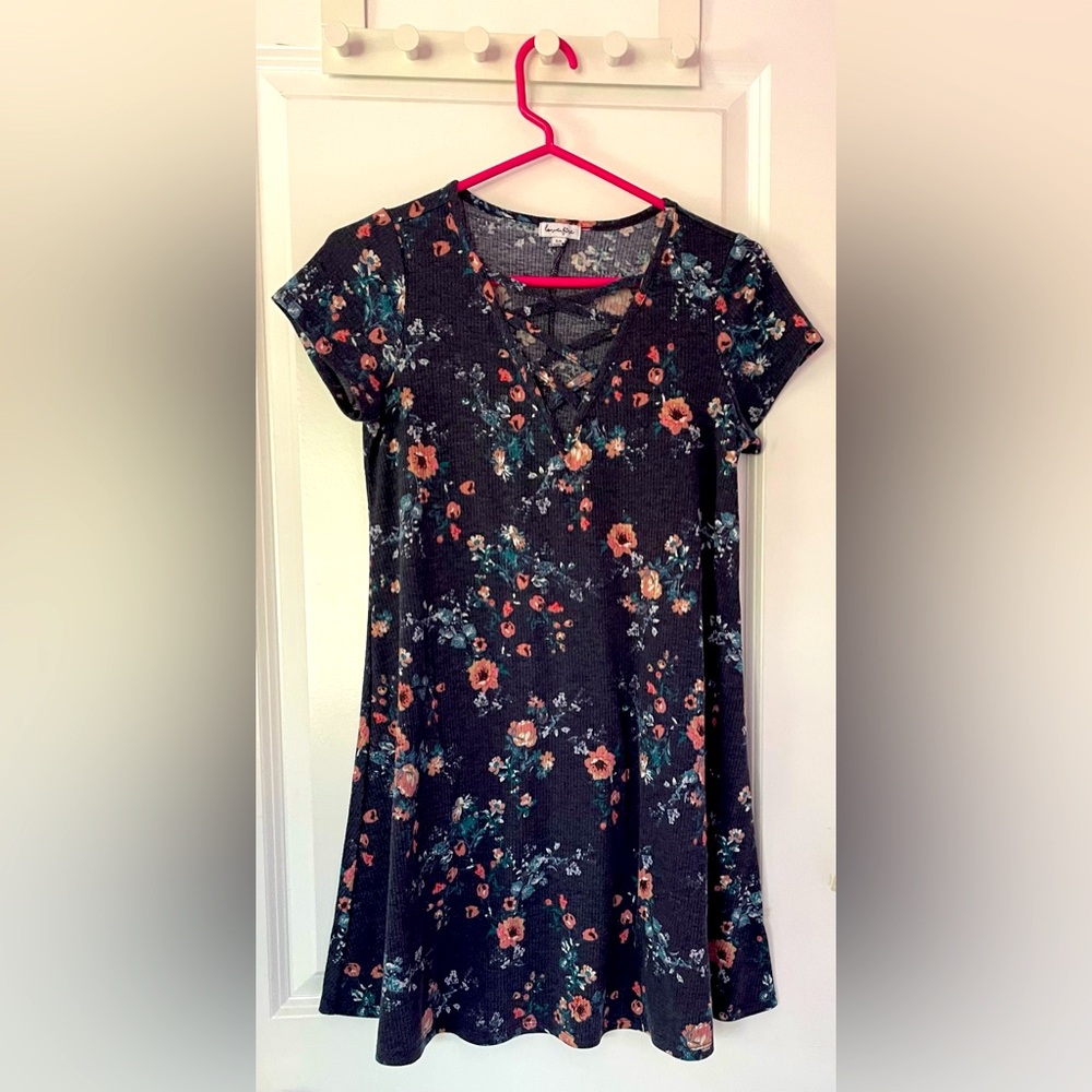 Blue dress with flowers